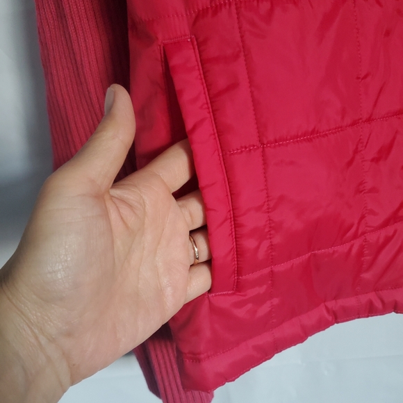 Ellesse lightweight puffer Jacket with Knitted sleeves Red - Picture 5 of 9